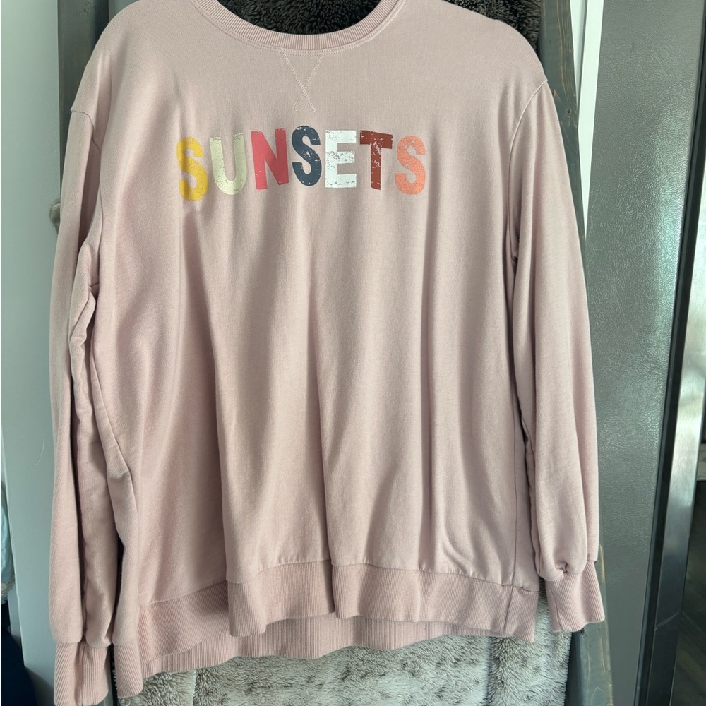 Sunsets Pink Crew Neck Sweater